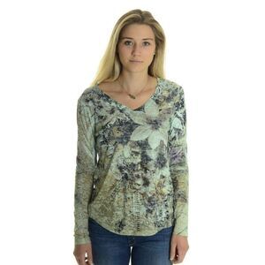 California Bloom Green Floral Long Sleeve T Shirt